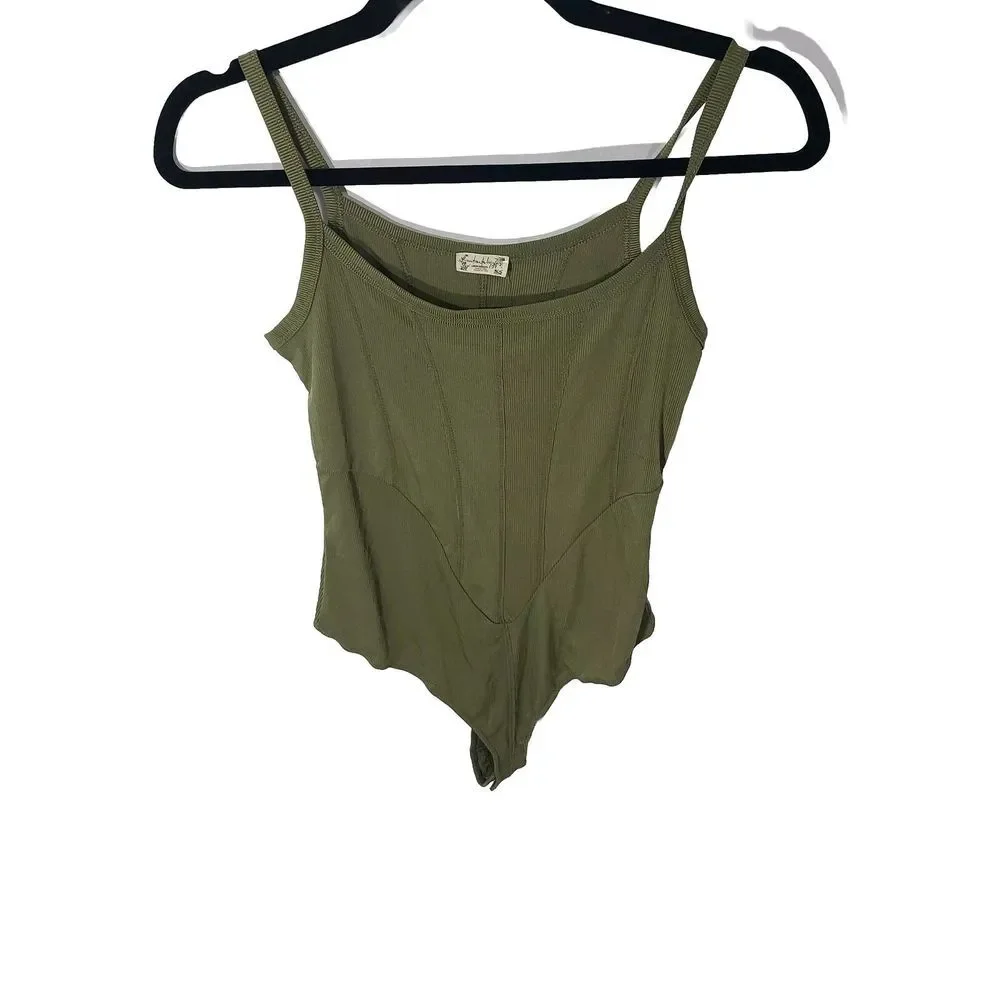 New‎ Free People Intimately Women's Bodysuit Thong Size XS Green